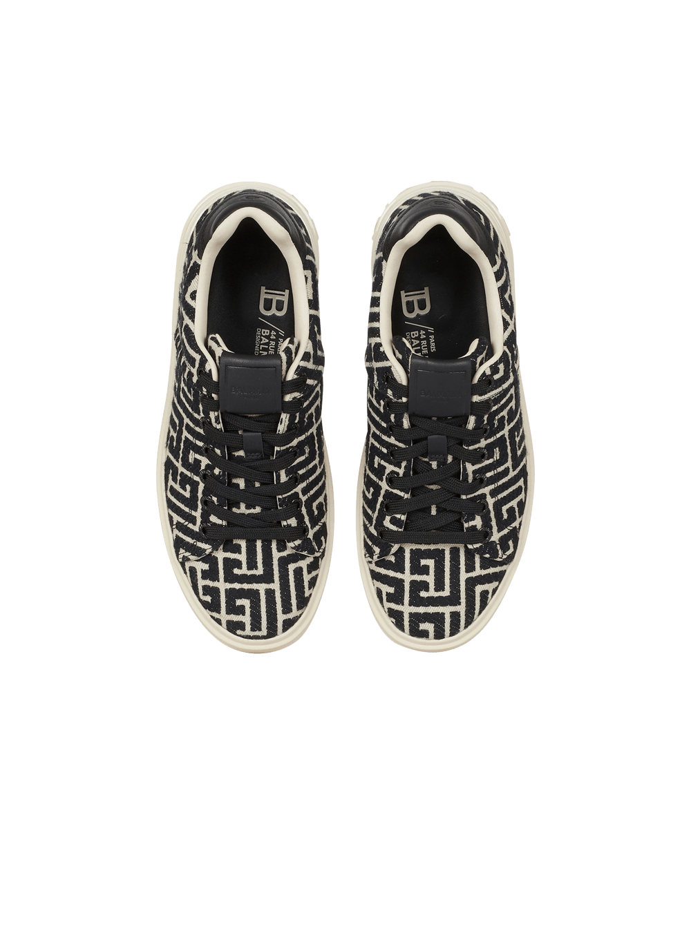 Women's Balmain B-Court With Jacquard Monogram Sneakers Black | USA 9q1LxQyU