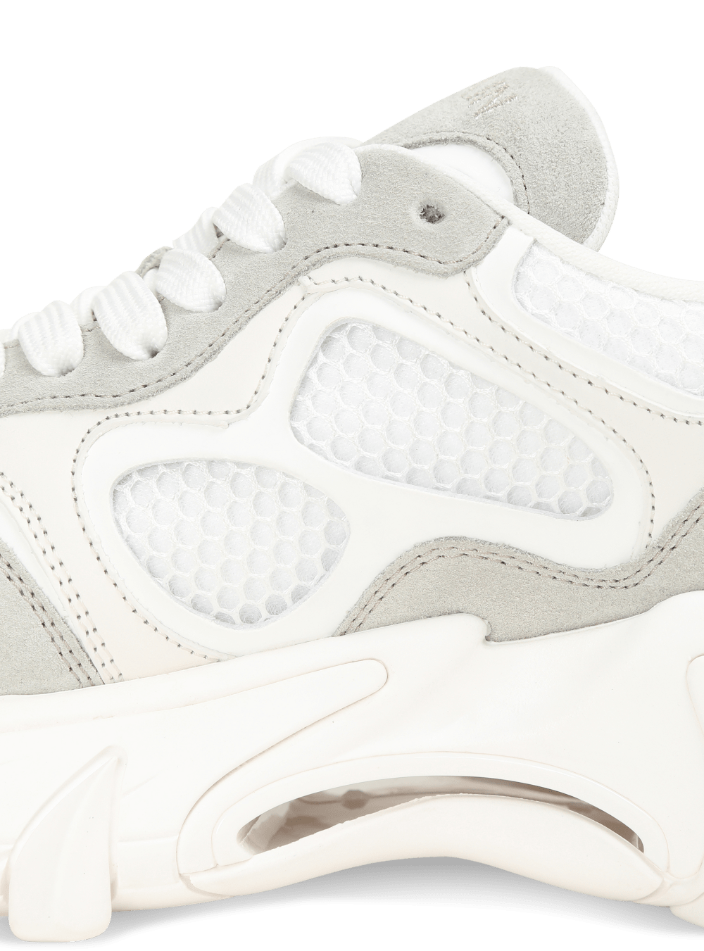 Women's Balmain B-East In Leather, Suede And Mesh Sneakers White | USA Ch86AjnH