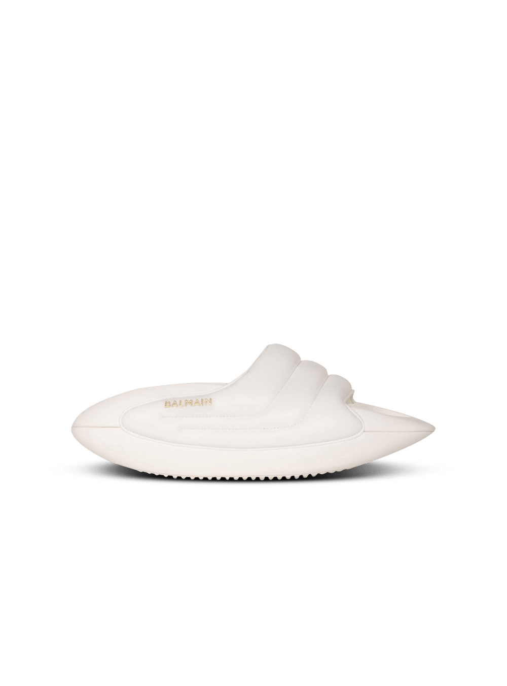 Women\'s Balmain B-IT Quilted Leather Slides White | USA pFdir6Vz