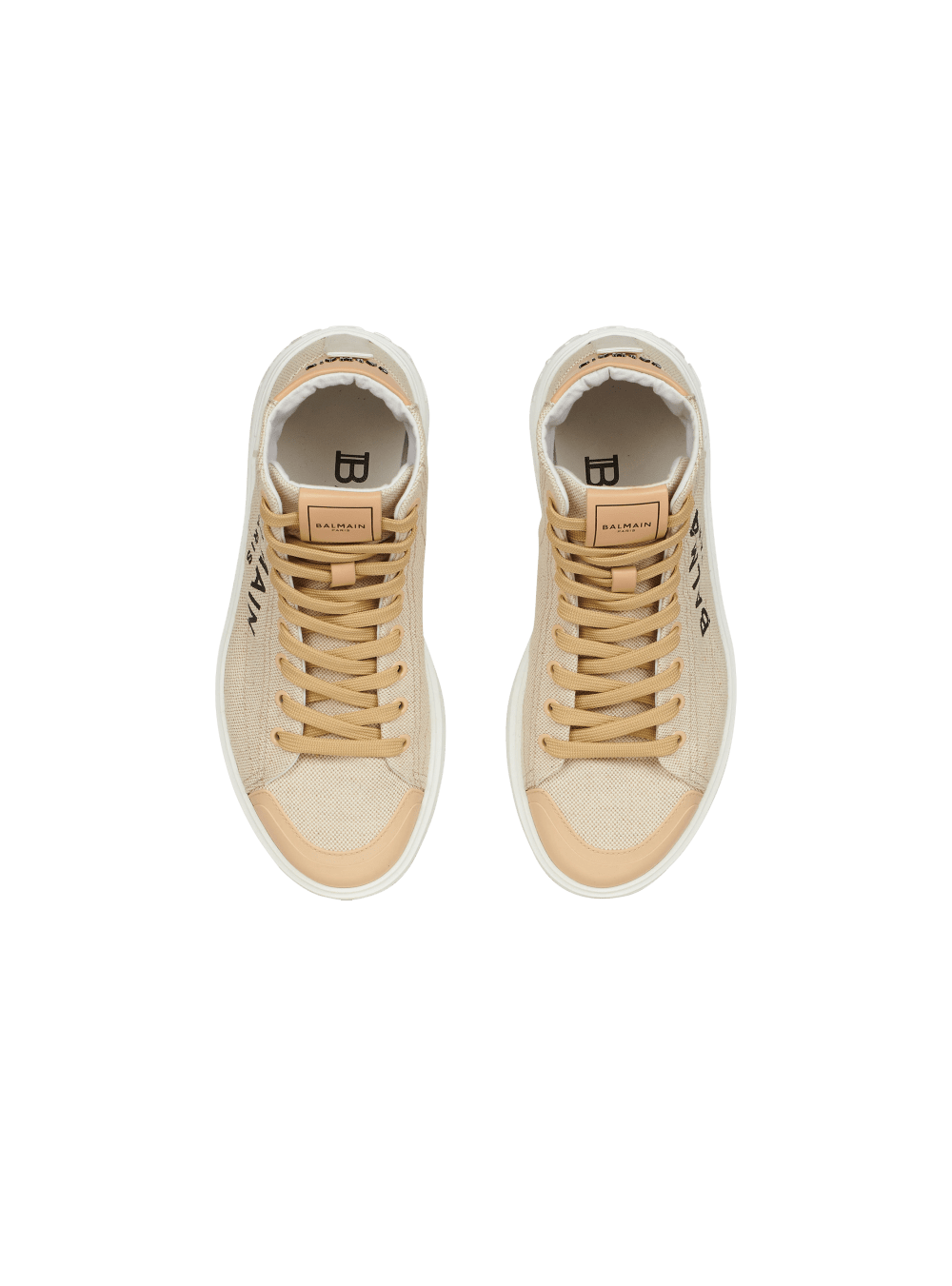 Women's Balmain B-court Sneakers Beige | USA SLuB7XKW