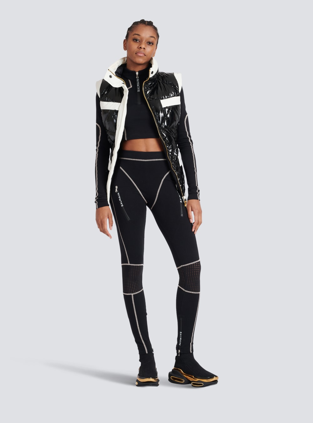 Women's Balmain Balmain-monogrammed Jersey Leggings Black | USA egf8kYPb