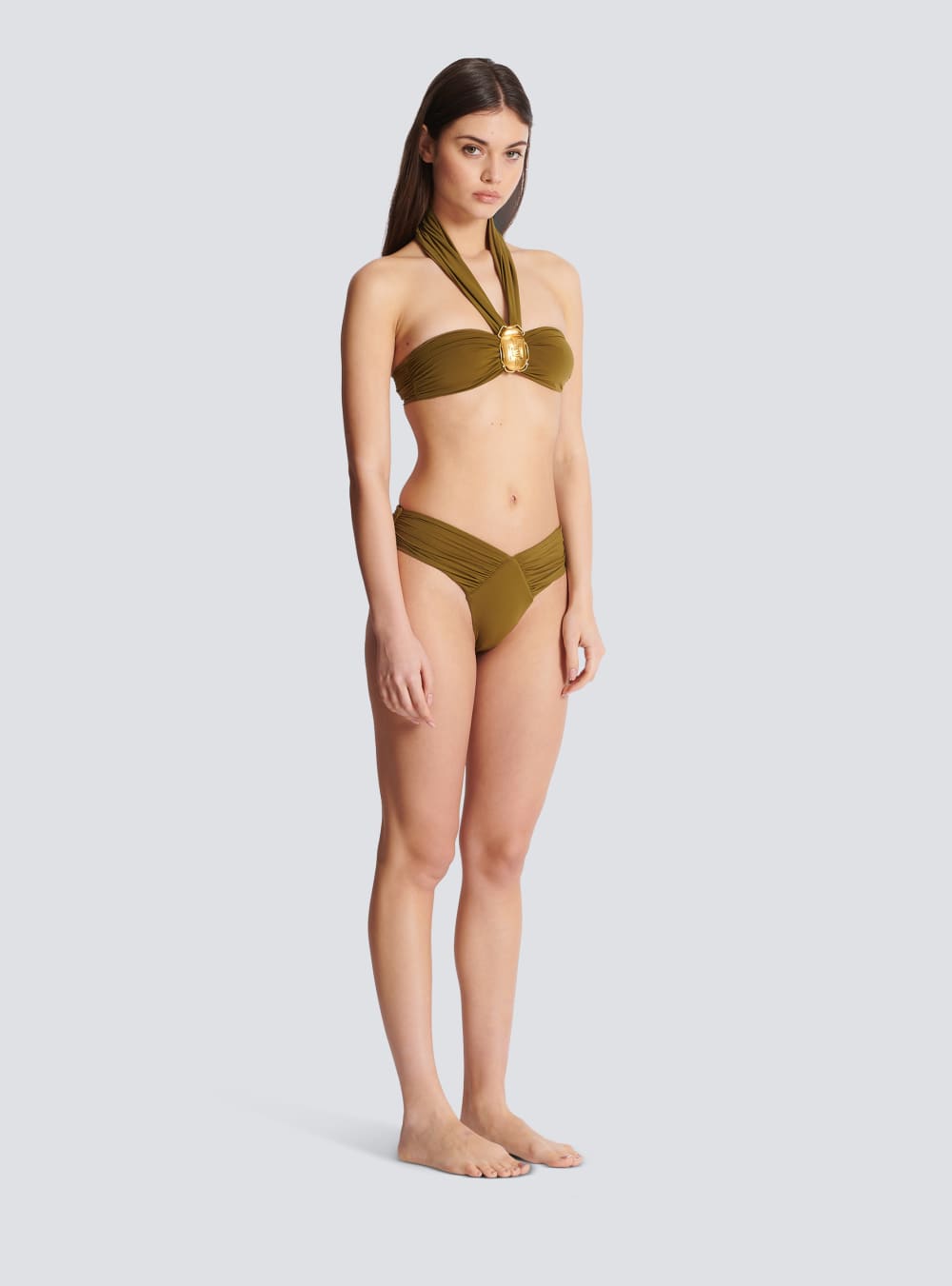 Women's Balmain Bikinis Khaki | USA H8pQVE3J