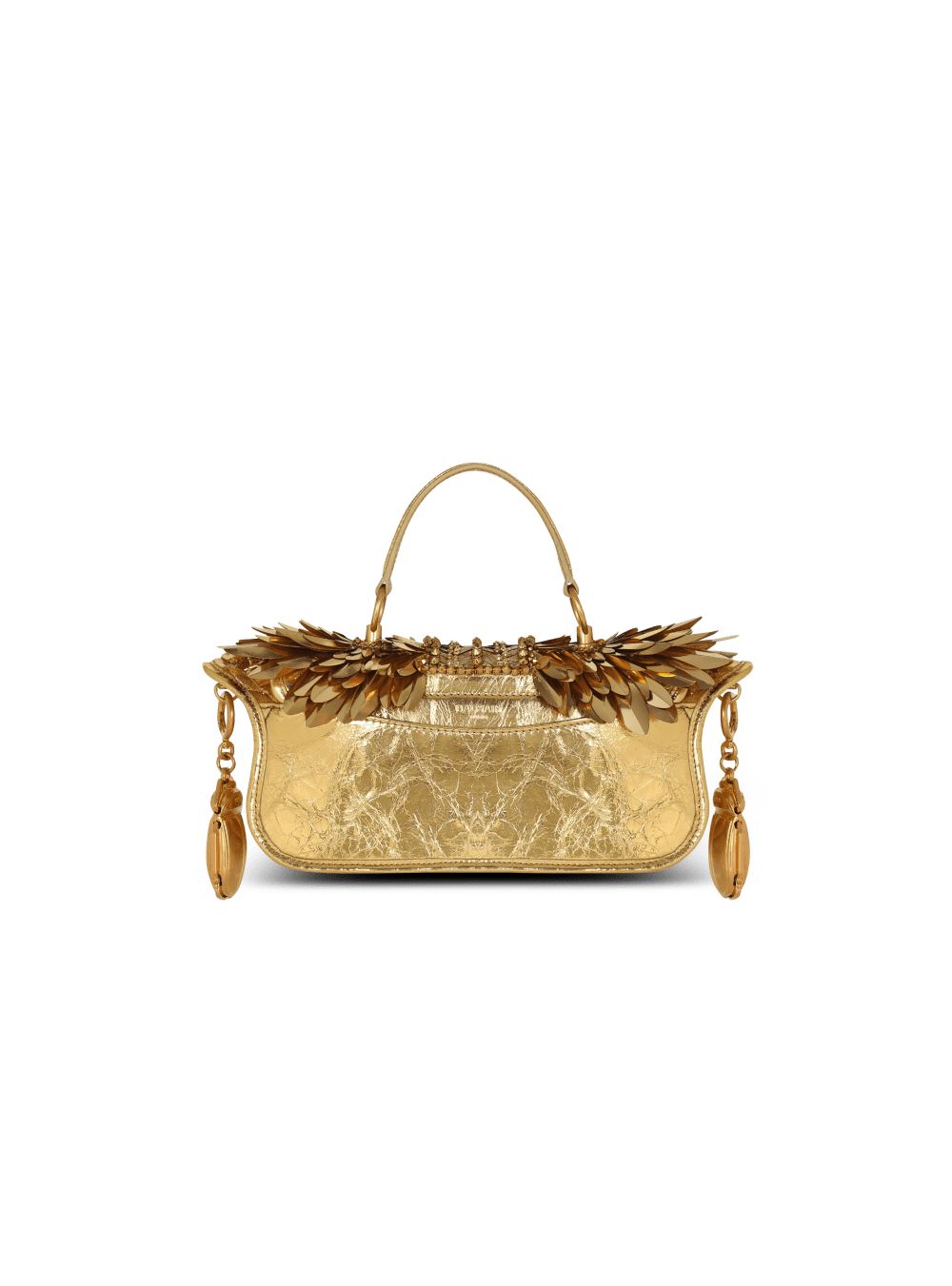 Women's Balmain Blaze Embroidered Handbag Gold | USA RUuMI63A