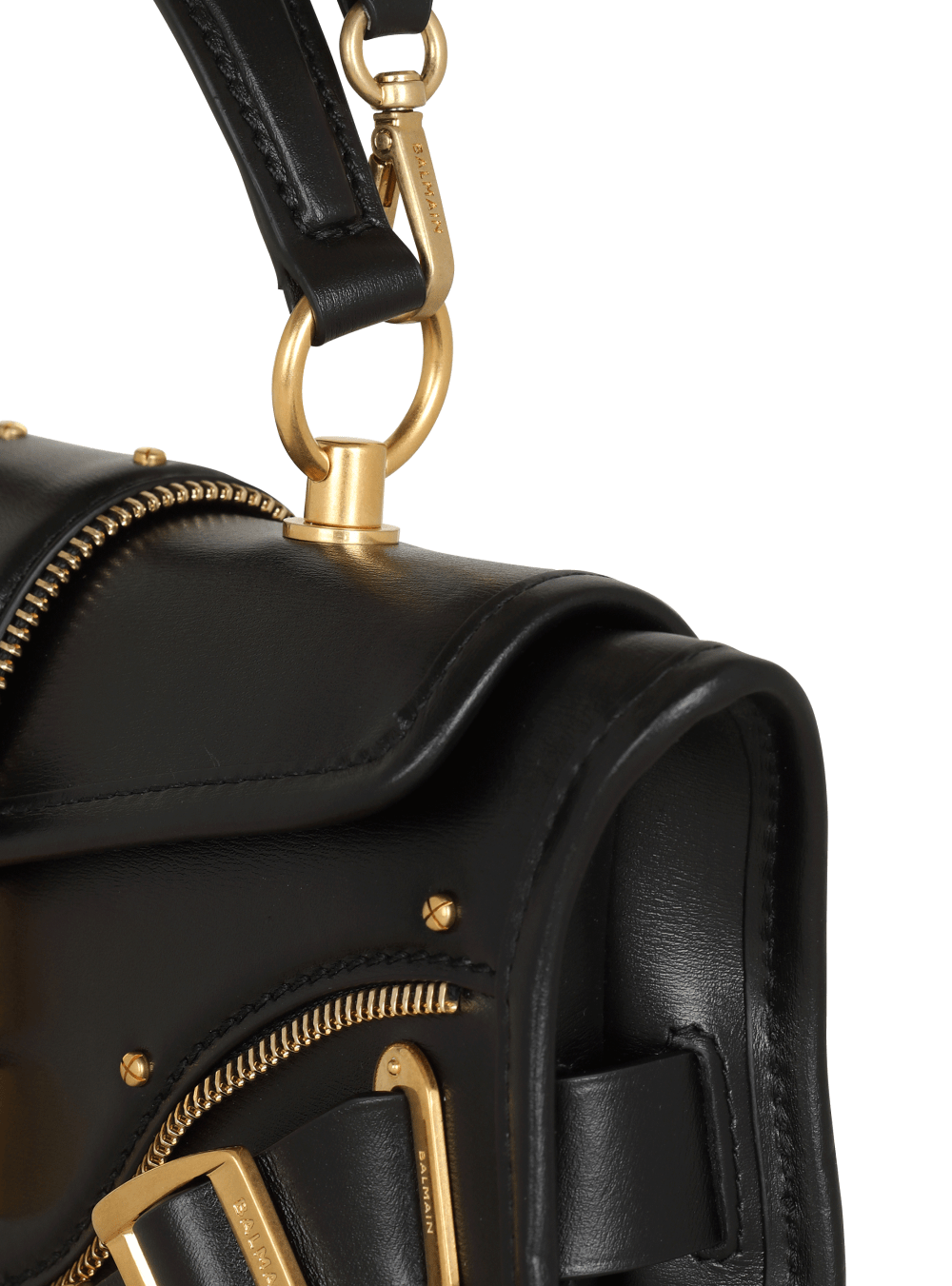 Women's Balmain Blaze In Smooth Leather Handbag Black | USA CMBn8pli