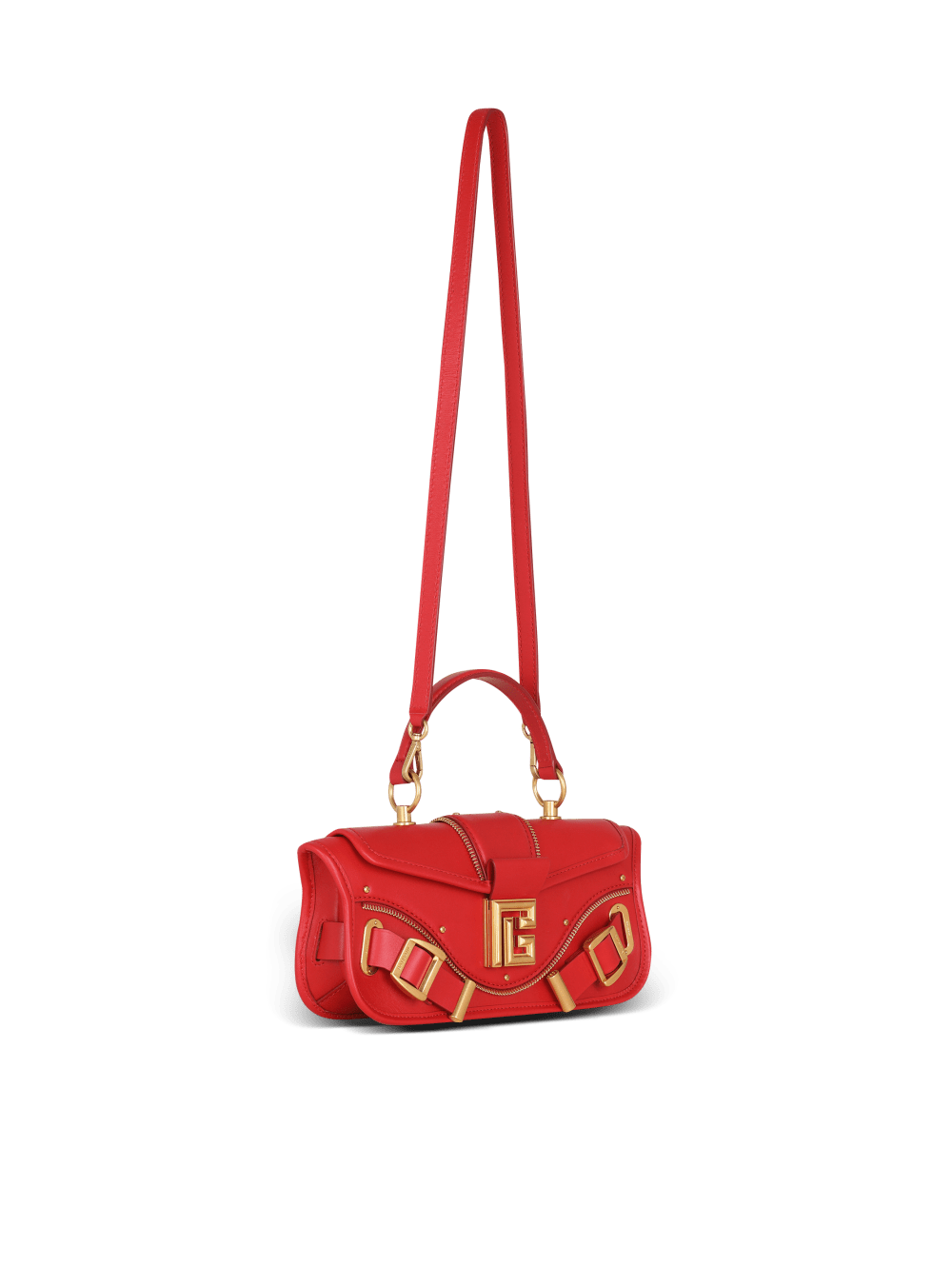 Women's Balmain Blaze In Smooth Leather Handbag Red | USA JpeweFXj