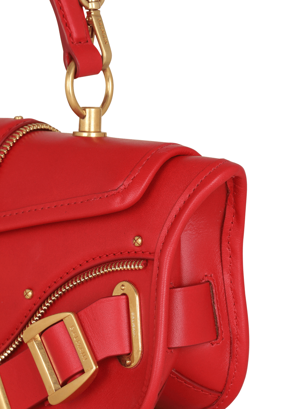 Women's Balmain Blaze In Smooth Leather Handbag Red | USA JpeweFXj