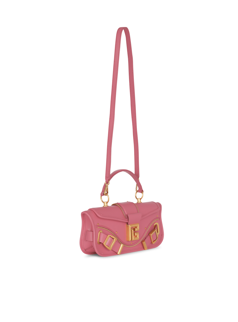 Women's Balmain Blaze In Smooth Leather Handbag Pink | USA UyfCskM7