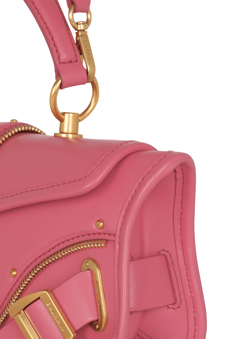 Women's Balmain Blaze In Smooth Leather Handbag Pink | USA UyfCskM7