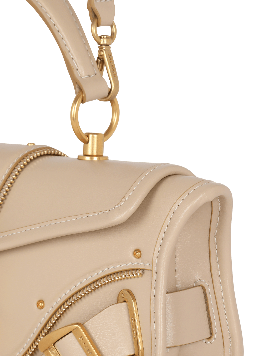 Women's Balmain Blaze In Smooth Leather Handbag Beige | USA b0Pv16rb