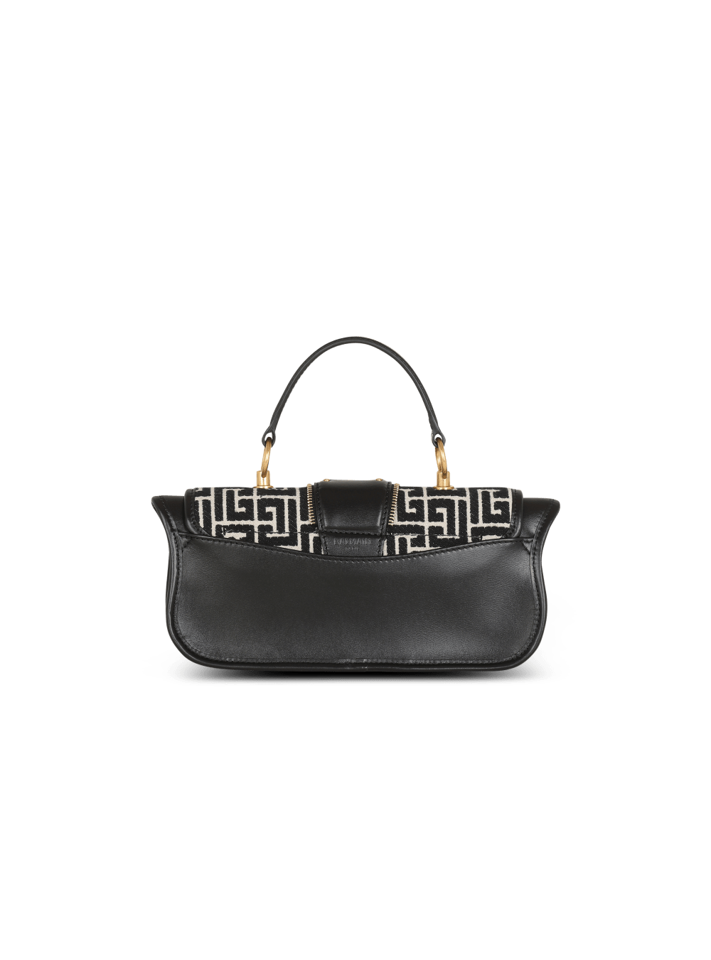 Women's Balmain Blaze Leather With Jacquard Monogram Handbag Black | USA njHU7aUt