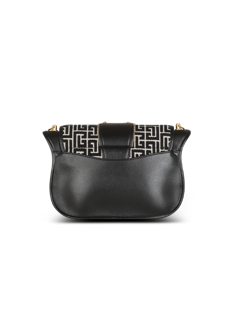 Women's Balmain Blaze Leather With Jacquard Monogram Handbag Black | USA oCMCbXzE