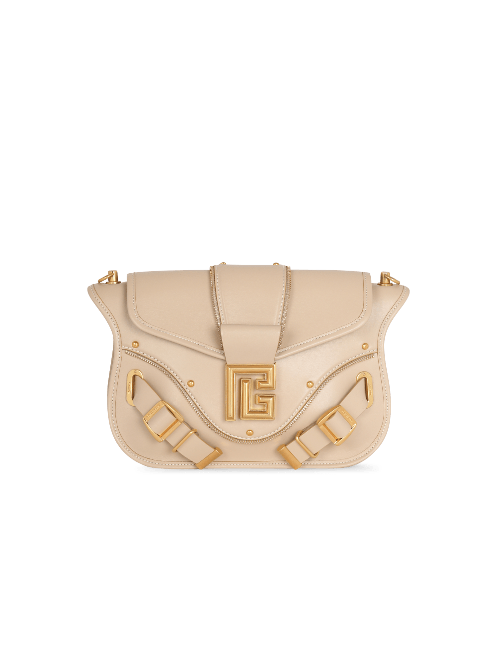 Women\'s Balmain Blaze Smooth Leather Crossbody Bags Beige | USA QuIqNQFp