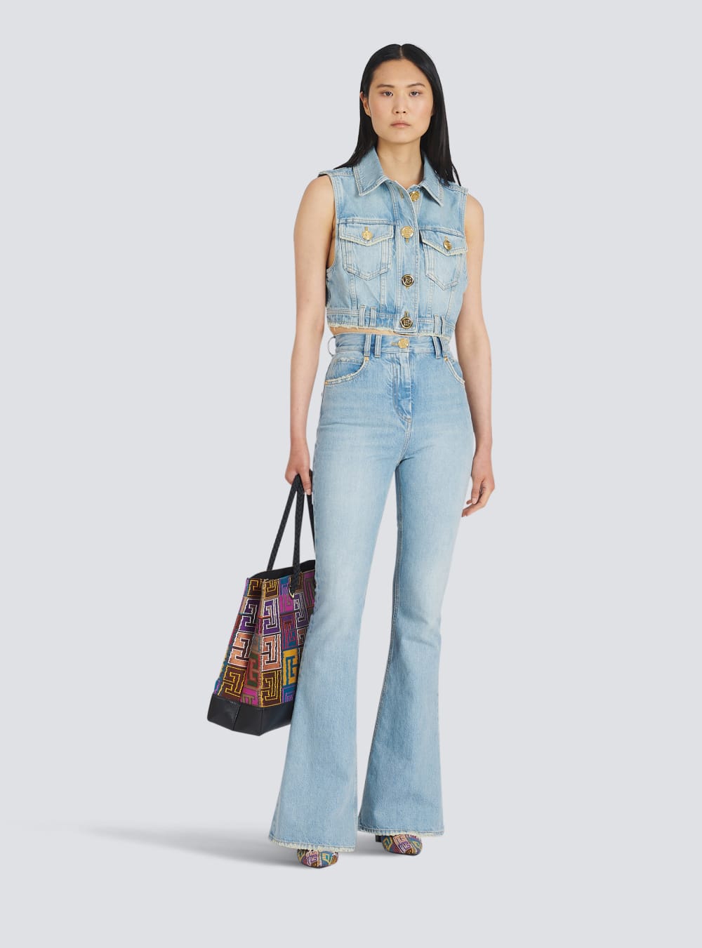 Women's Balmain Bootcut Eco-designed Jeans Blue | USA nJWVoJ9s