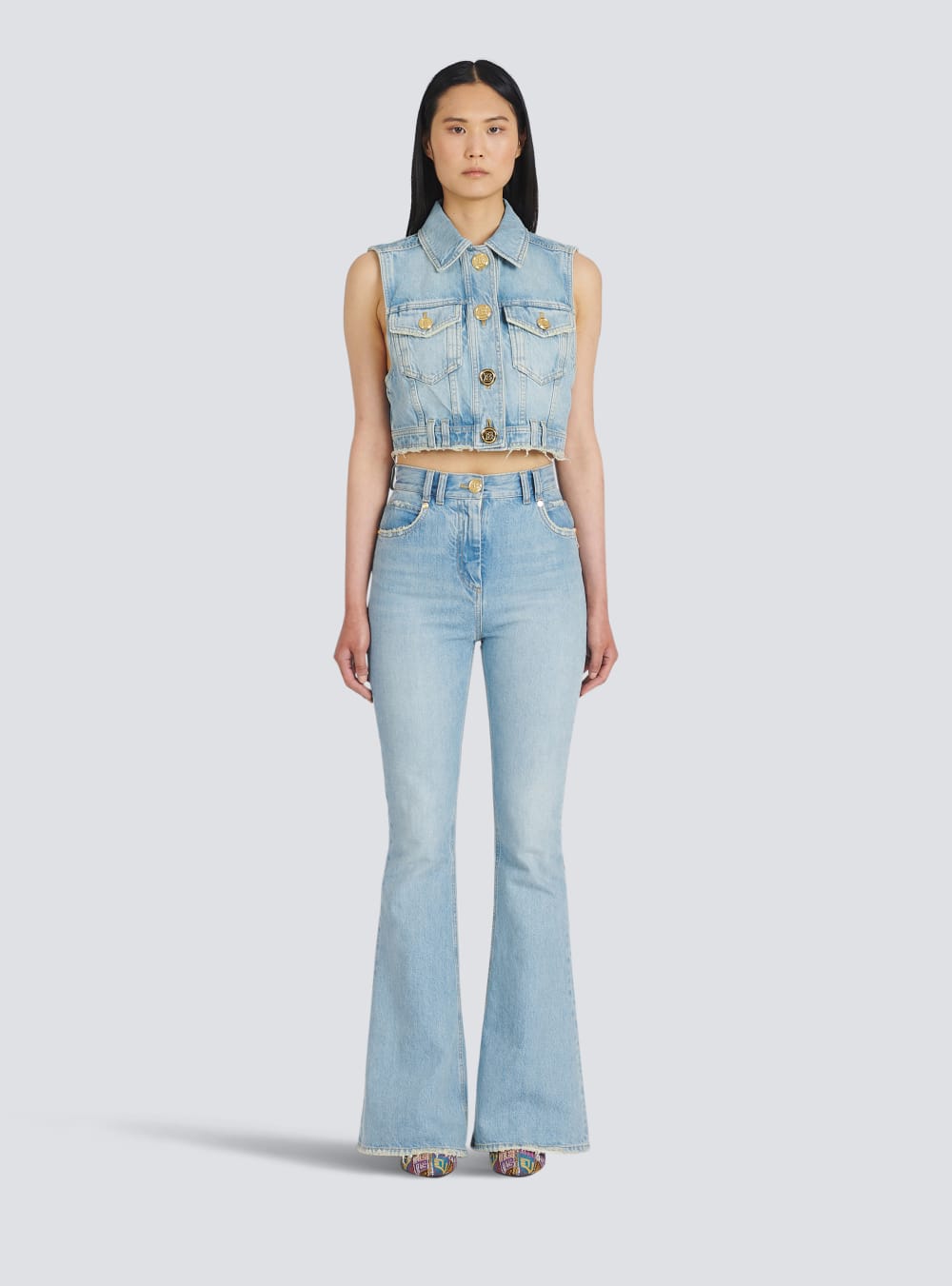 Women's Balmain Bootcut Eco-designed Jeans Blue | USA nJWVoJ9s