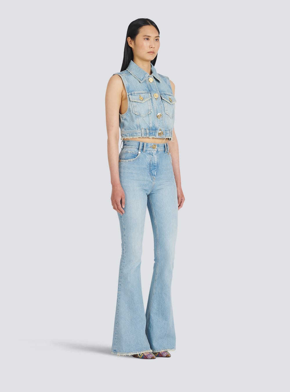 Women's Balmain Bootcut Eco-designed Jeans Blue | USA nJWVoJ9s