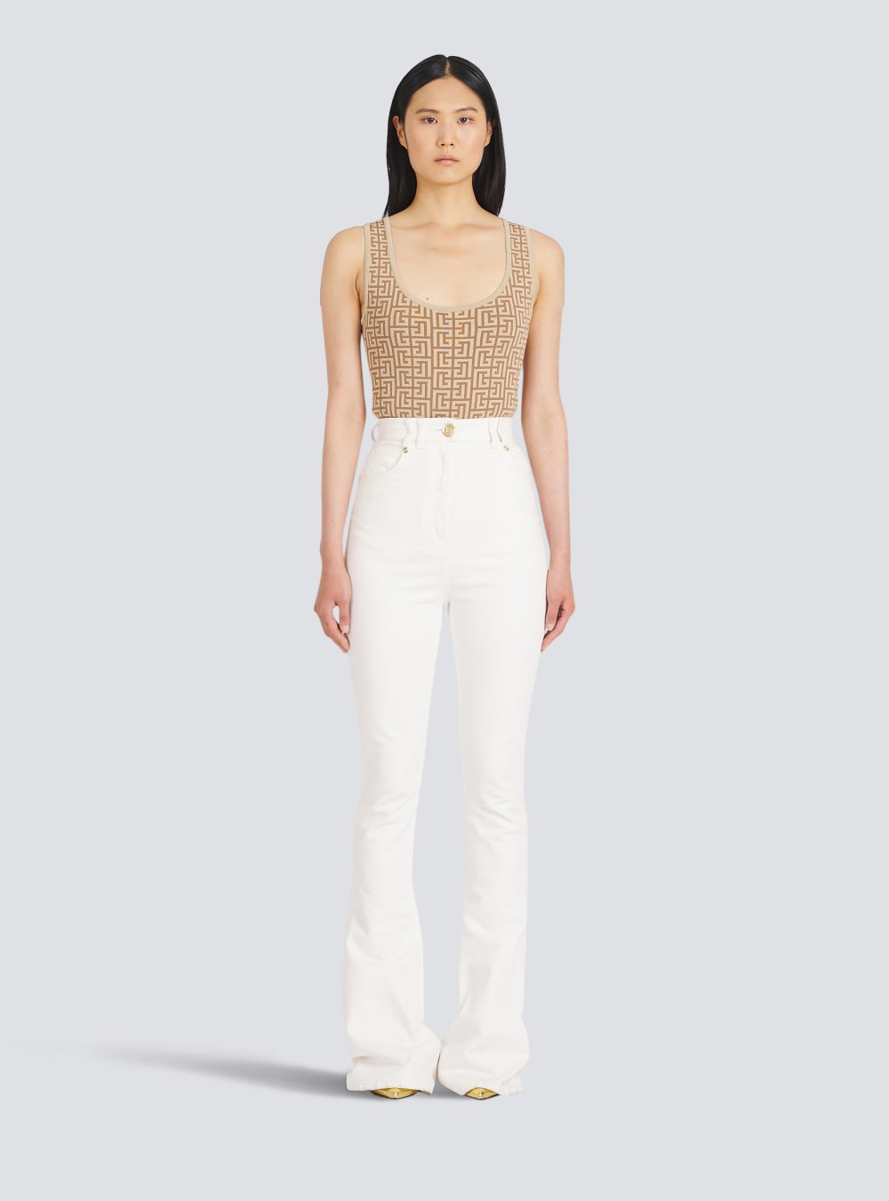 Women's Balmain Bootcut Jeans White | USA ozZftSSL