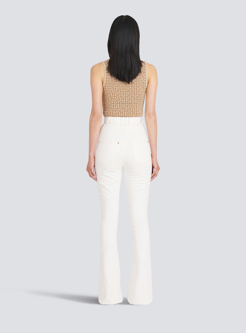 Women's Balmain Bootcut Jeans White | USA ozZftSSL