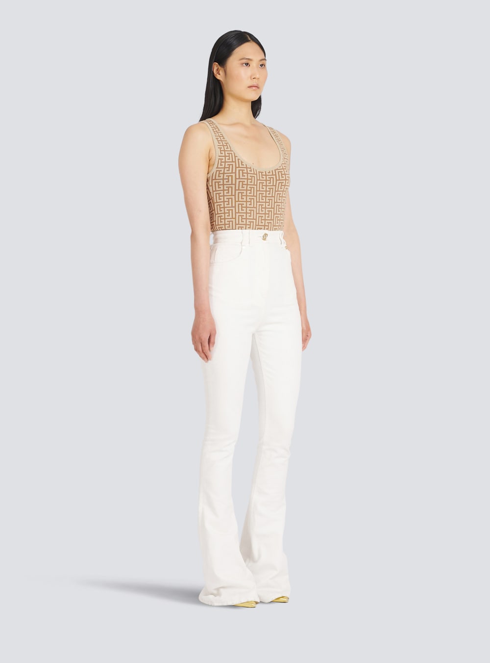 Women's Balmain Bootcut Jeans White | USA ozZftSSL