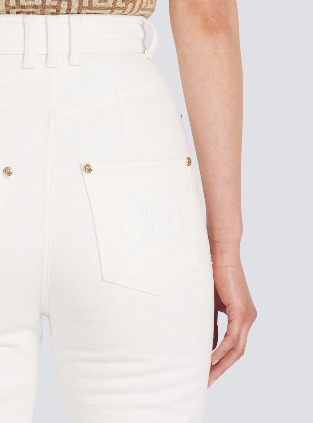 Women's Balmain Bootcut Jeans White | USA ozZftSSL