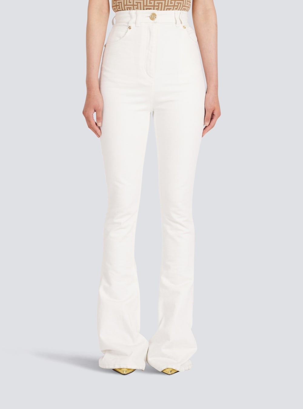 Women's Balmain Bootcut Jeans White | USA ozZftSSL