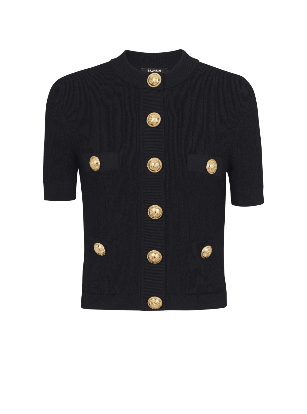 Women\'s Balmain Buttoned Knitted Cardigan Black | USA ovMSaEBl