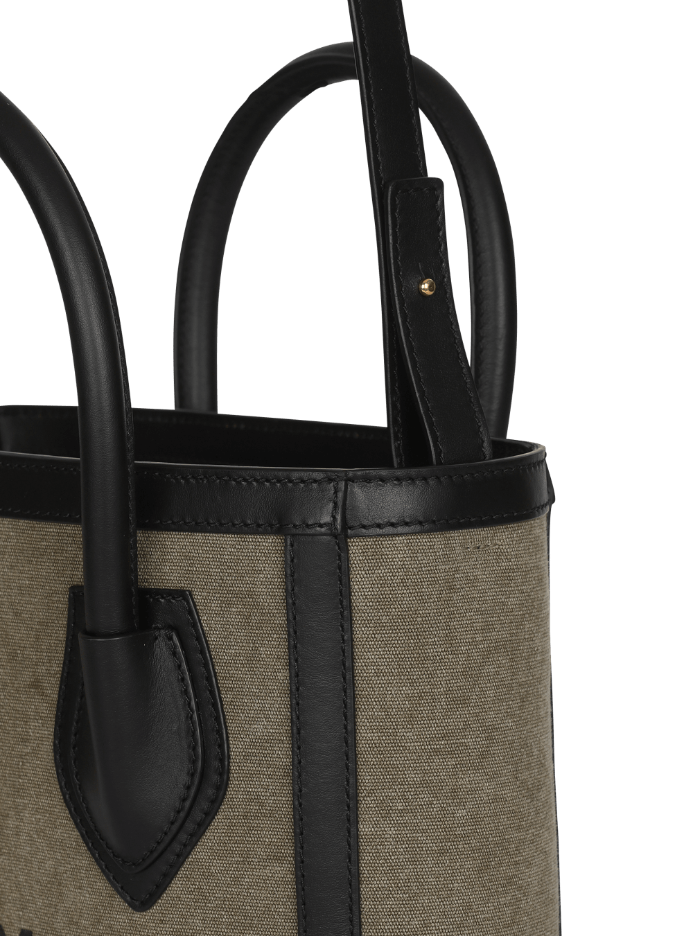 Women's Balmain Canvas B-Army 24 With Leather Panels Tote Bags Khaki | USA Gpj2vC3j