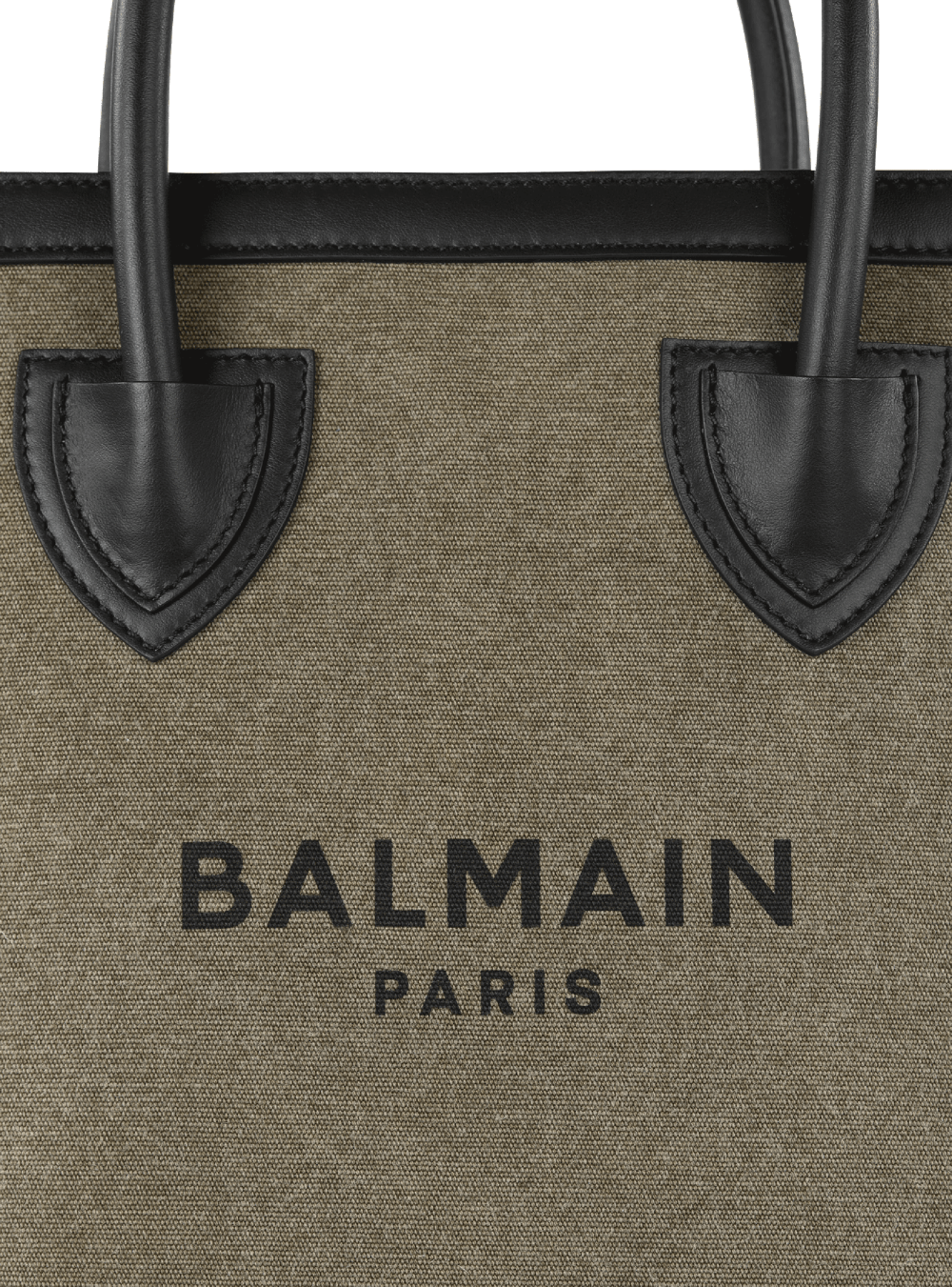 Women's Balmain Canvas B-Army 26 With Leather Panels Handbag Khaki | USA UzkiPVhJ