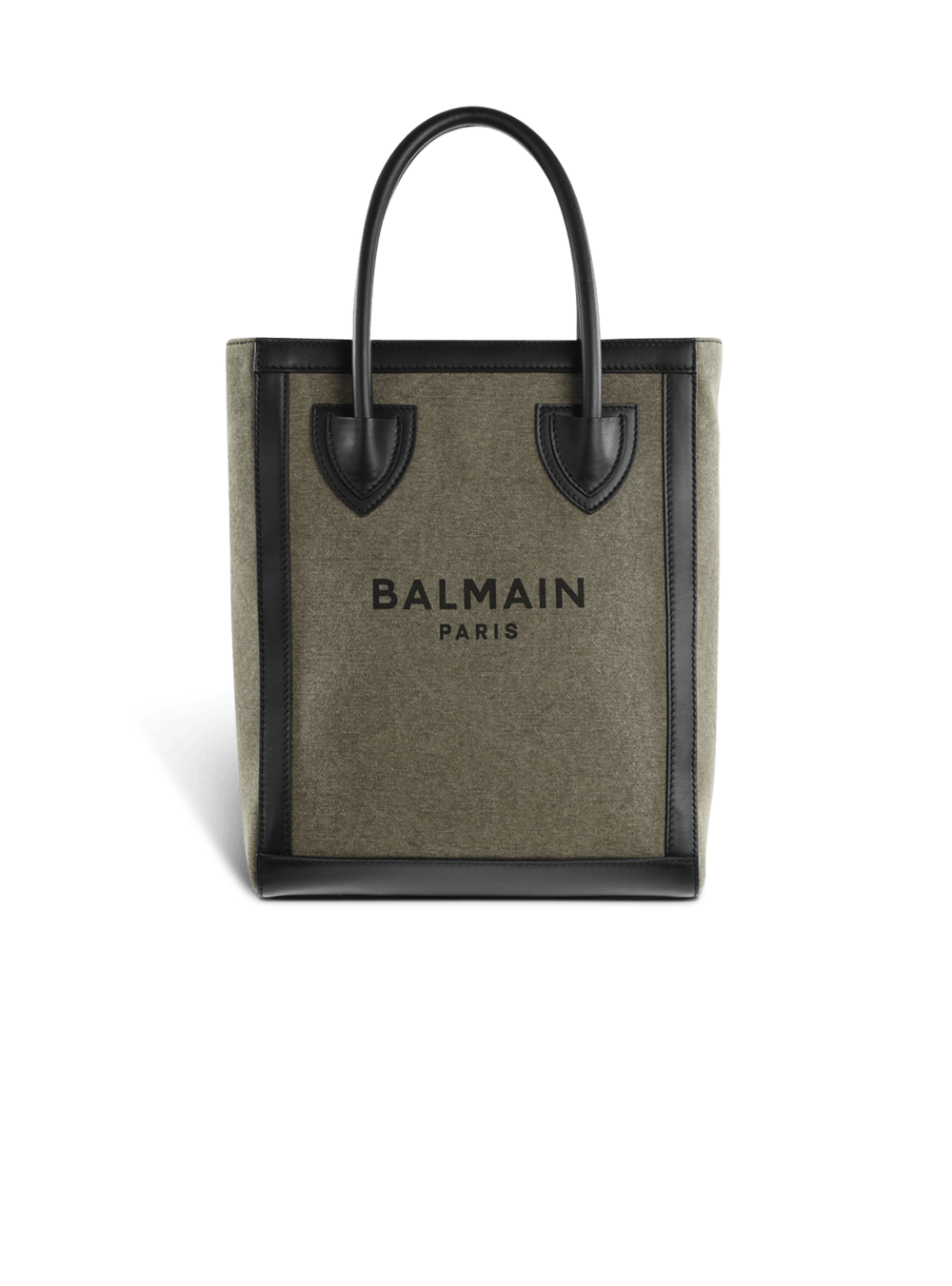 Women\'s Balmain Canvas B-Army 26 With Leather Panels Handbag Khaki | USA UzkiPVhJ