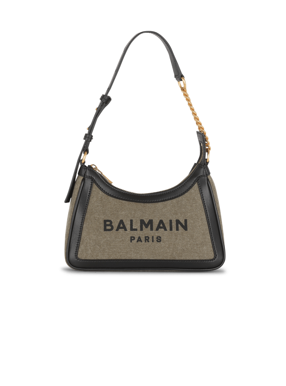 Women\'s Balmain Canvas B-Army With Leather Panels Handbag Khaki | USA 05jarTdY