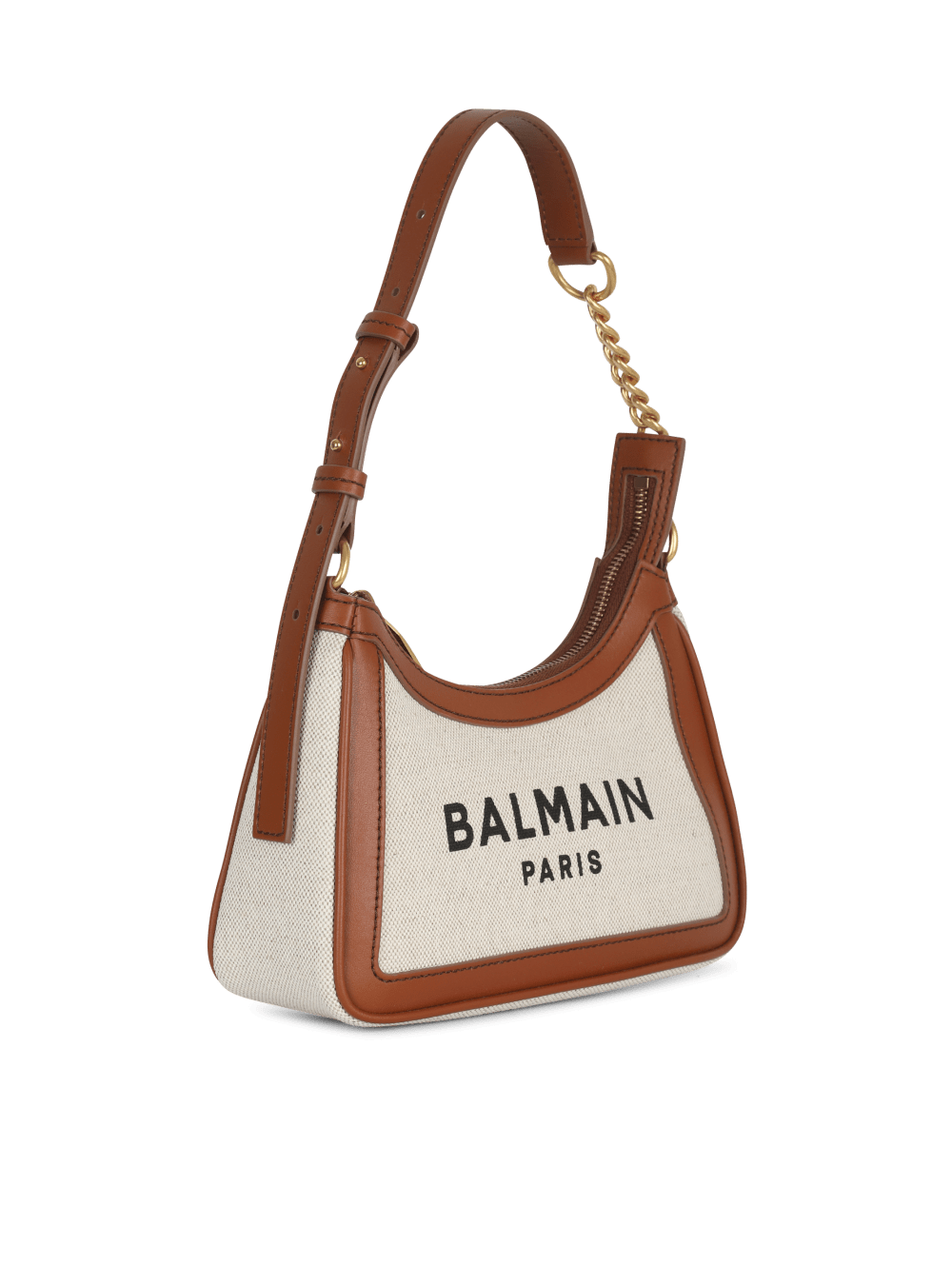 Women's Balmain Canvas B-Army With Leather Panels Handbag Beige | USA 8d2CNphX