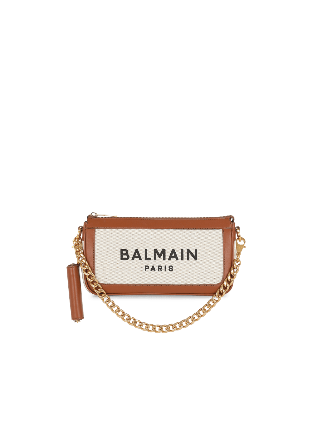 Women's Balmain Canvas B-Army With Leather Panels Shoulder Bags Beige | USA vIonpnBJ