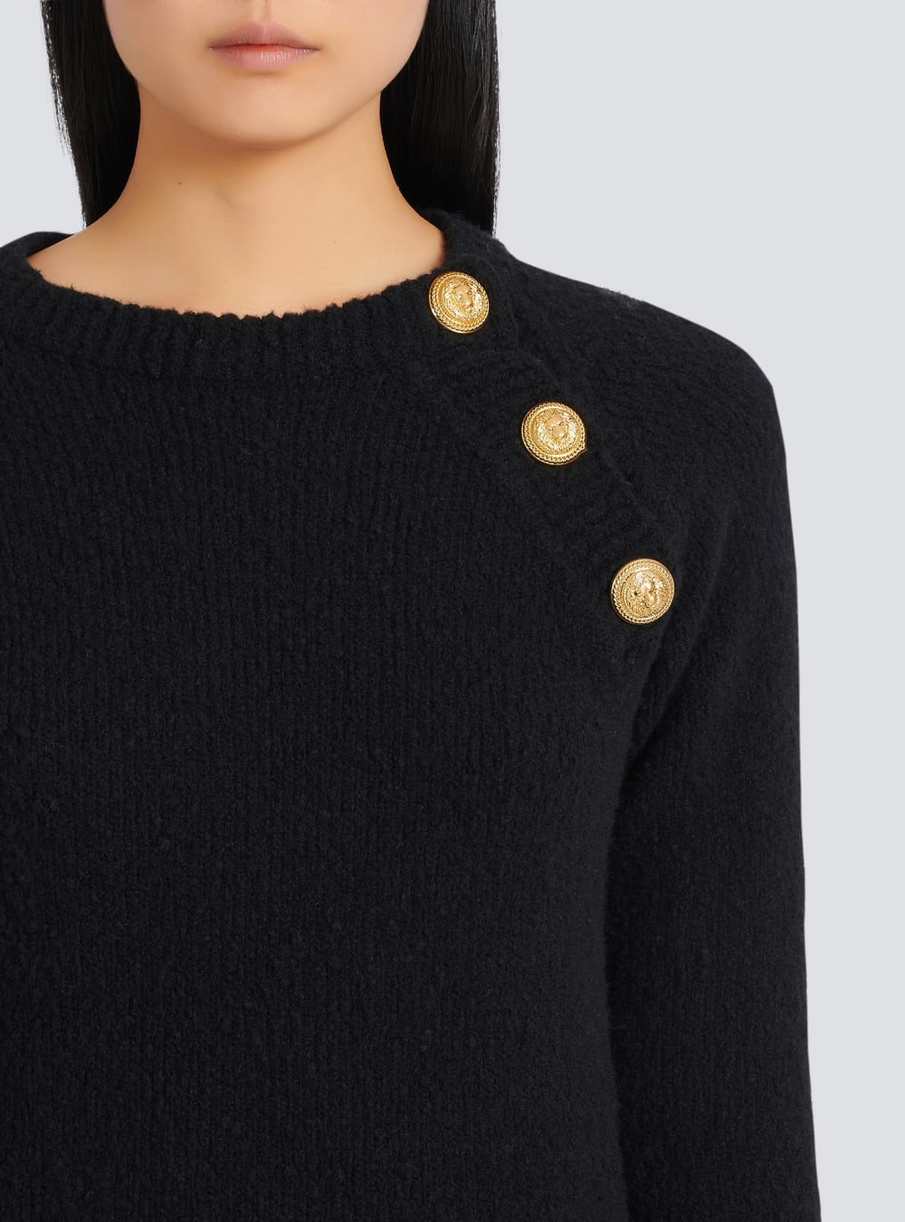 Women's Balmain Cashmere Sweaters Black | USA VQkA7cAs