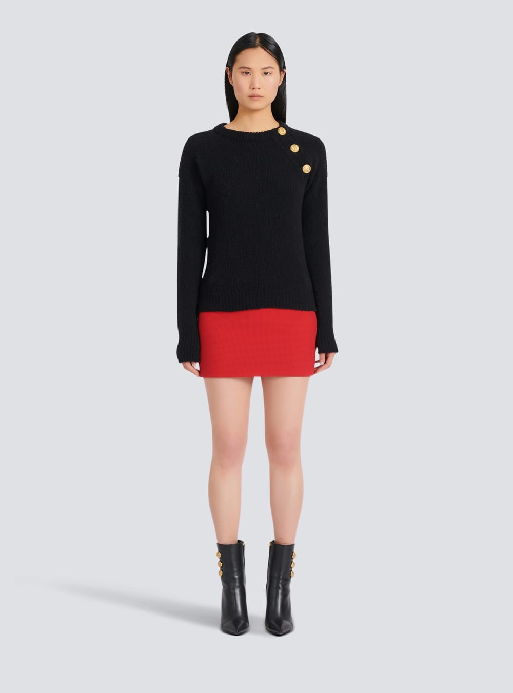 Women's Balmain Cashmere Sweaters Black | USA VQkA7cAs