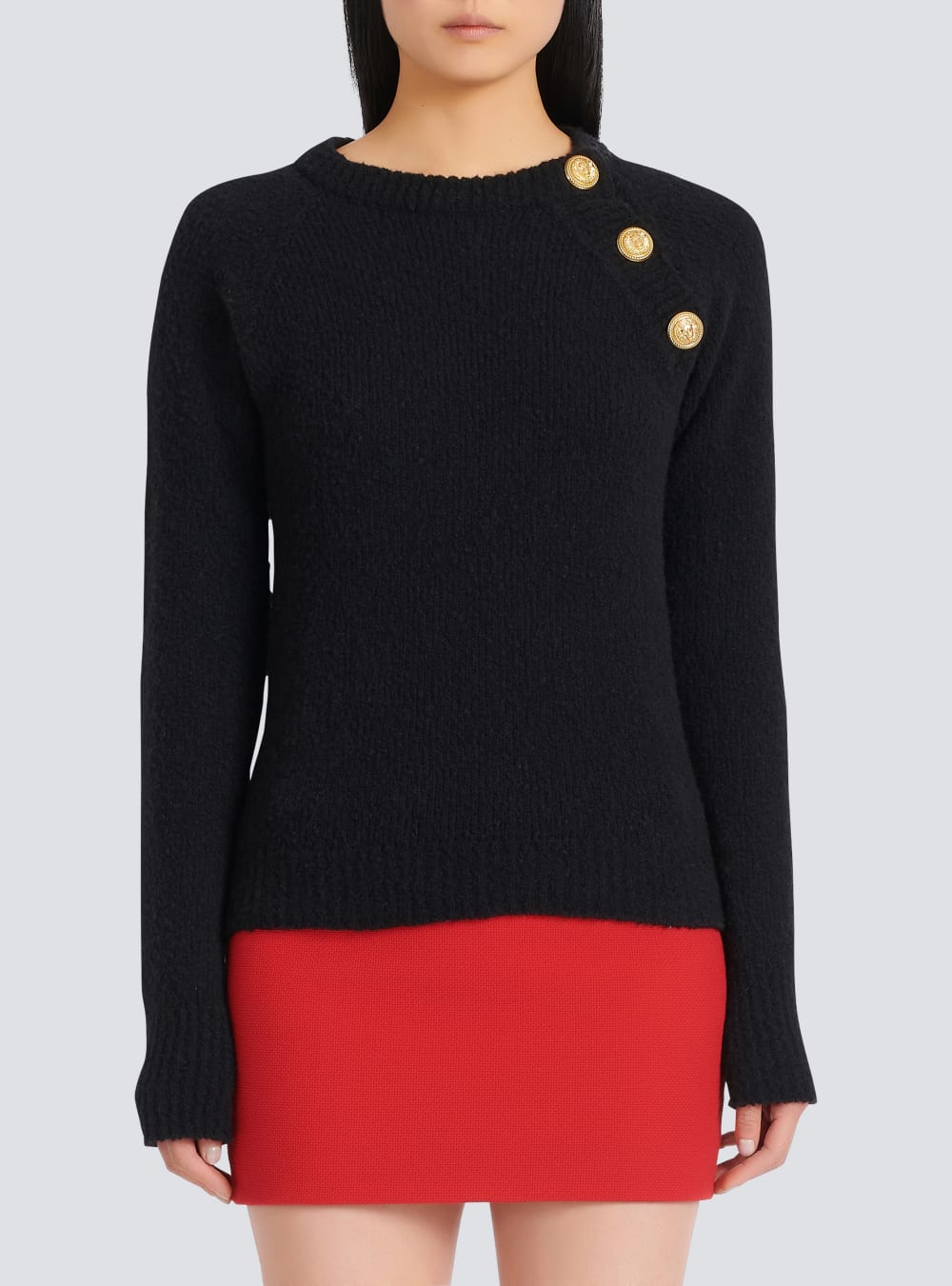 Women's Balmain Cashmere Sweaters Black | USA VQkA7cAs