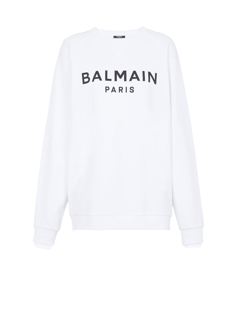 Women\'s Balmain Cotton Eco-designed With Flocked Logo Sweatshirts White | USA XRibNQ9x