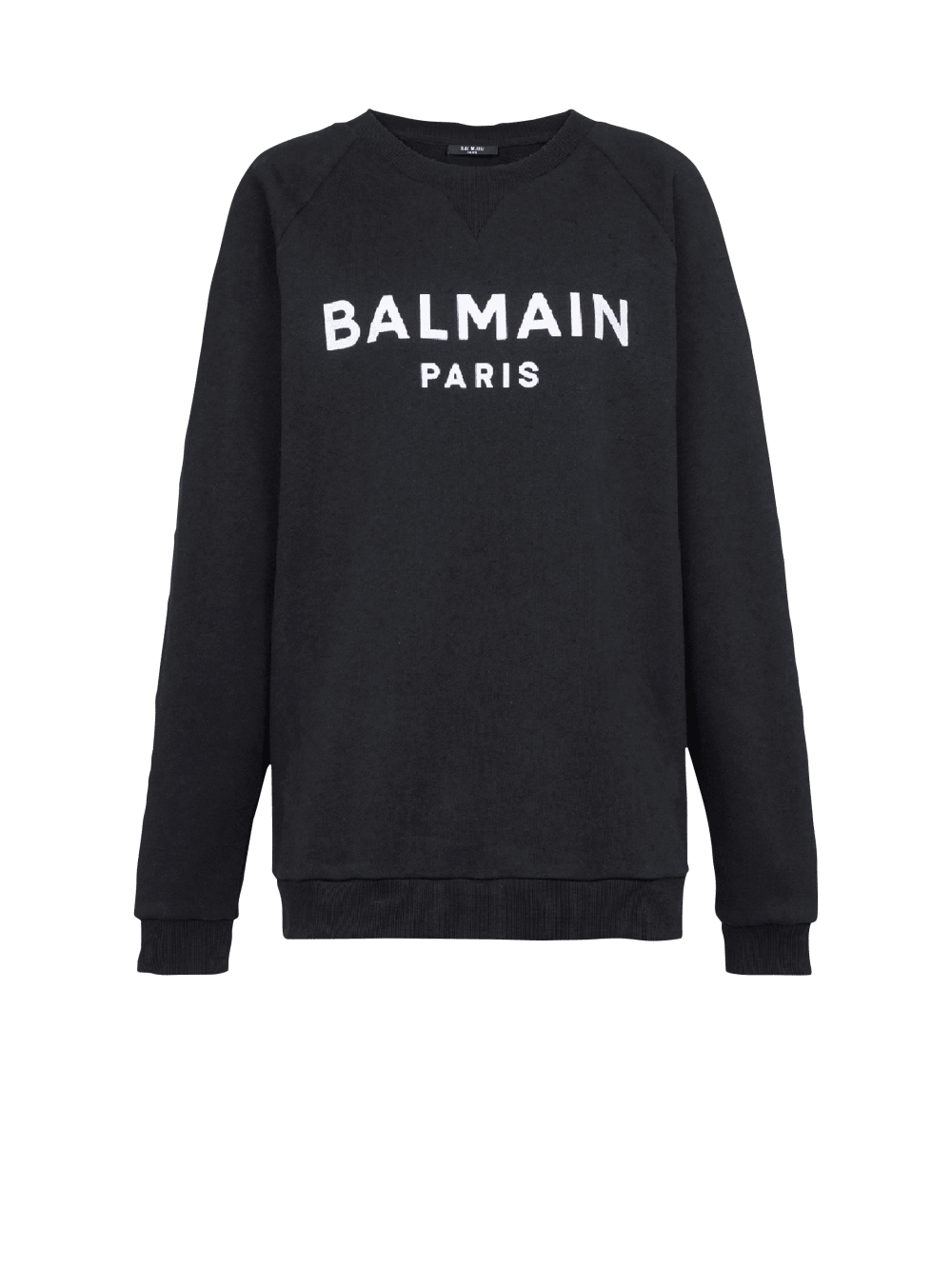 Women\'s Balmain Cotton Eco-designed With Flocked Logo Sweatshirts Black | USA gENYtrhP