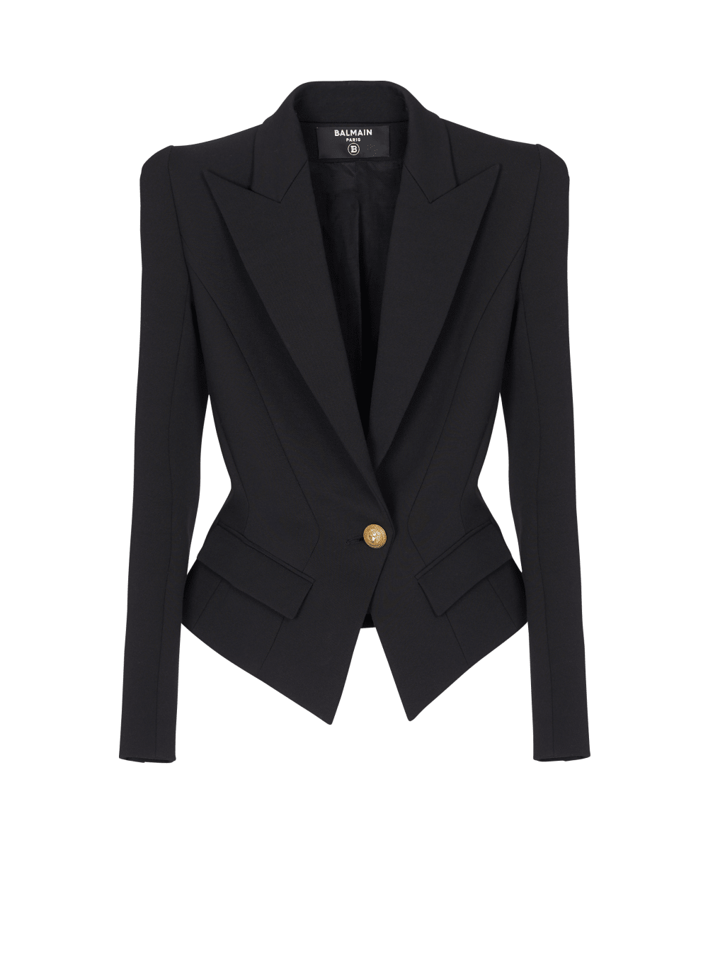 Women\'s Balmain Cotton Grain Of Powder Slim-fitting Jackets Black | USA PRjqde3b