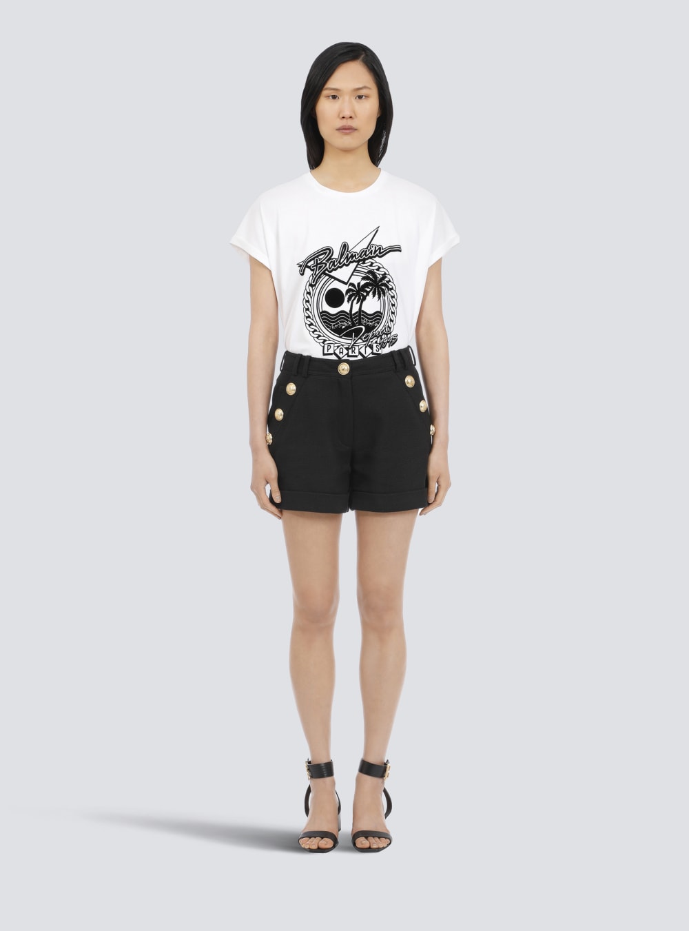 Women's Balmain Cotton Low-rise Shorts Black | USA oSAdPoSf