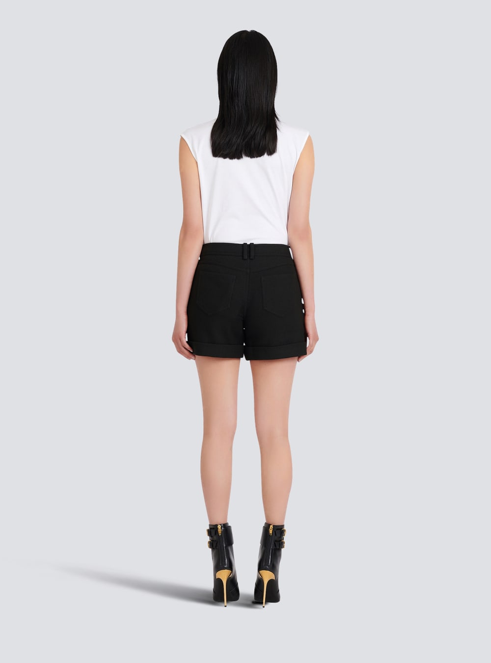 Women's Balmain Cotton Low-rise Shorts Black | USA oSAdPoSf