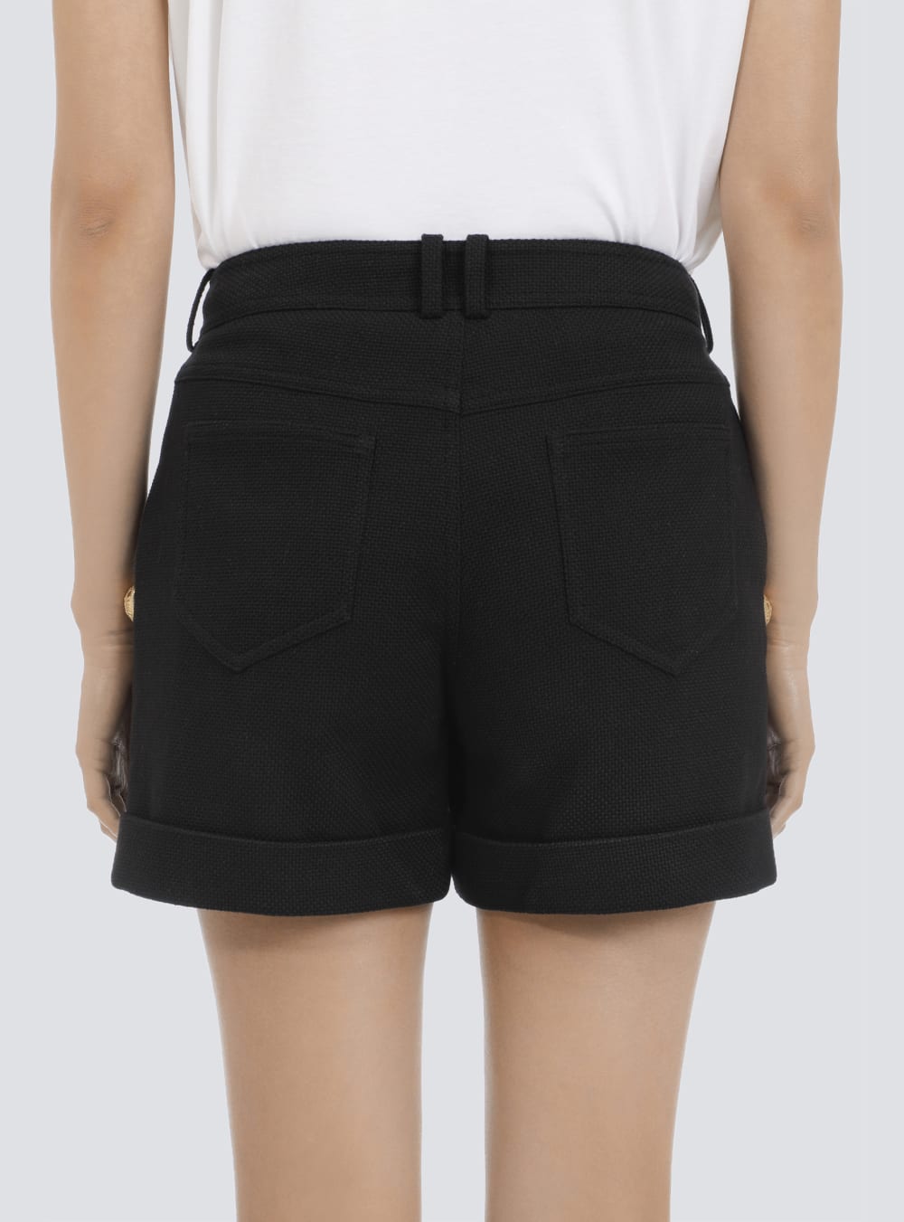 Women's Balmain Cotton Low-rise Shorts Black | USA oSAdPoSf