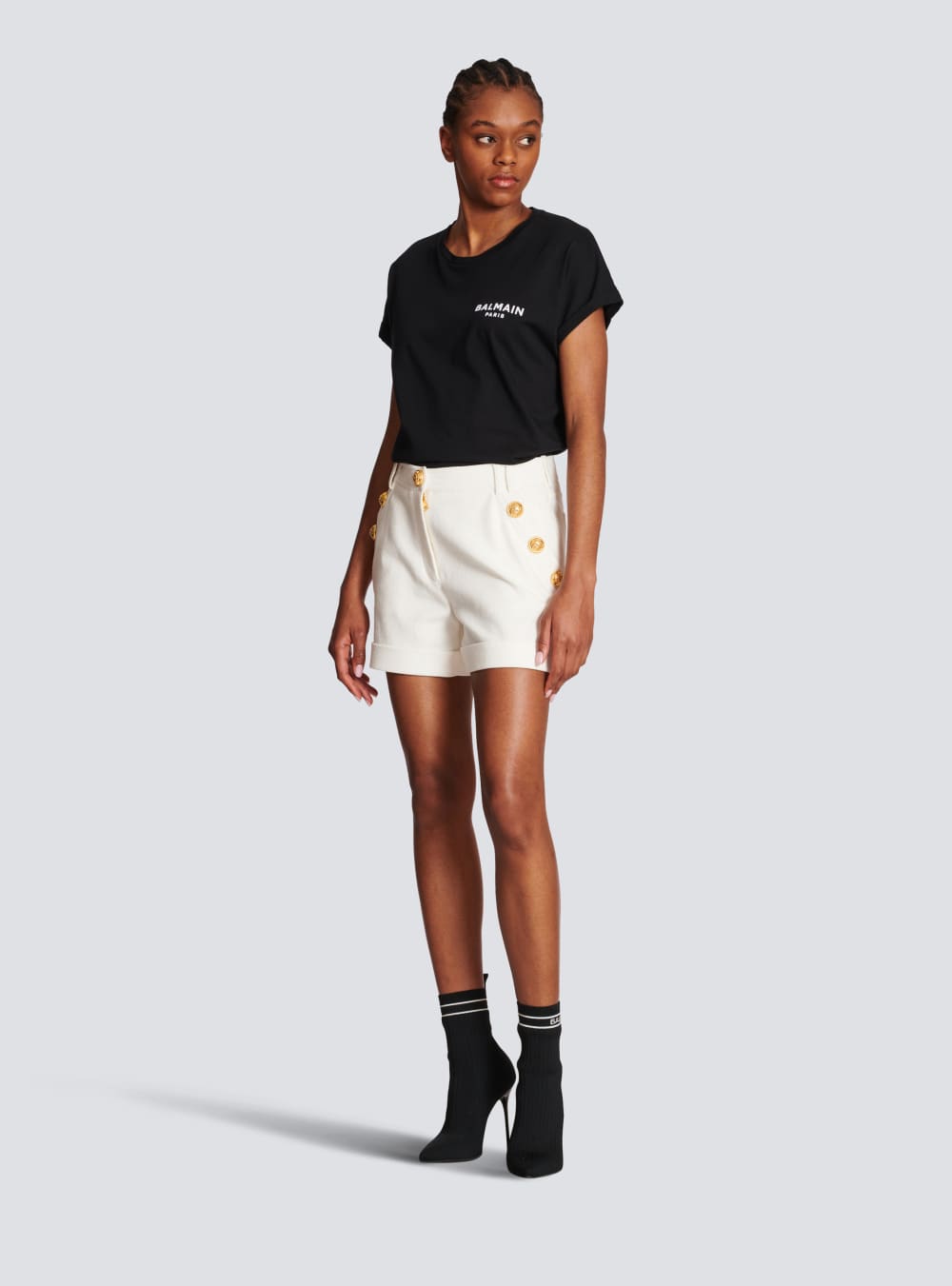 Women's Balmain Cotton Low-rise Shorts White | USA 0dCxSfUT