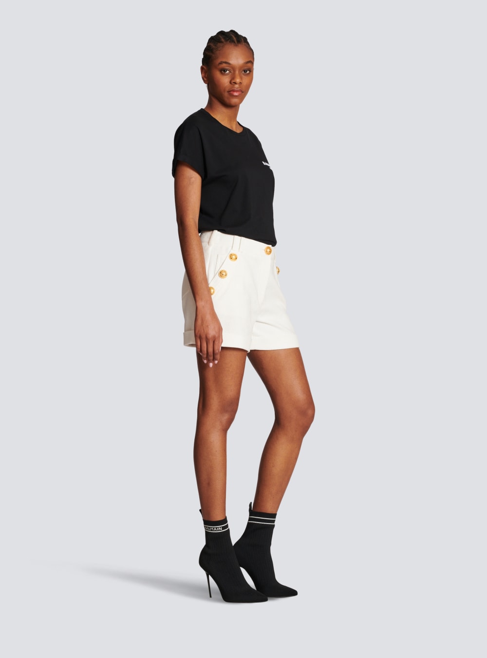 Women's Balmain Cotton Low-rise Shorts White | USA 0dCxSfUT