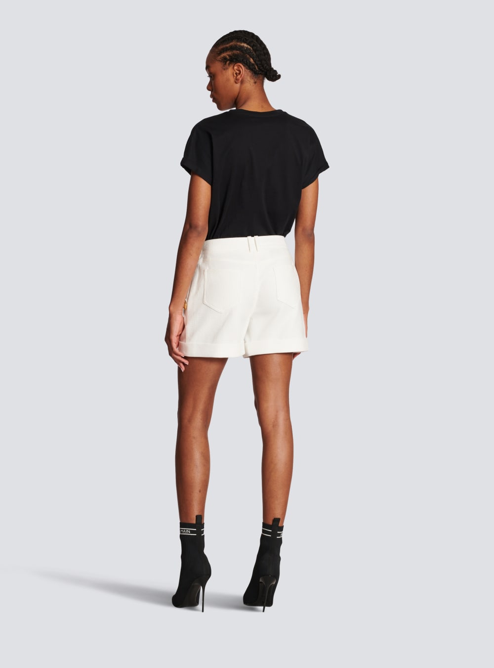 Women's Balmain Cotton Low-rise Shorts White | USA 0dCxSfUT