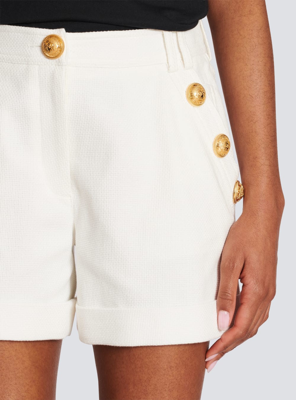 Women's Balmain Cotton Low-rise Shorts White | USA 0dCxSfUT