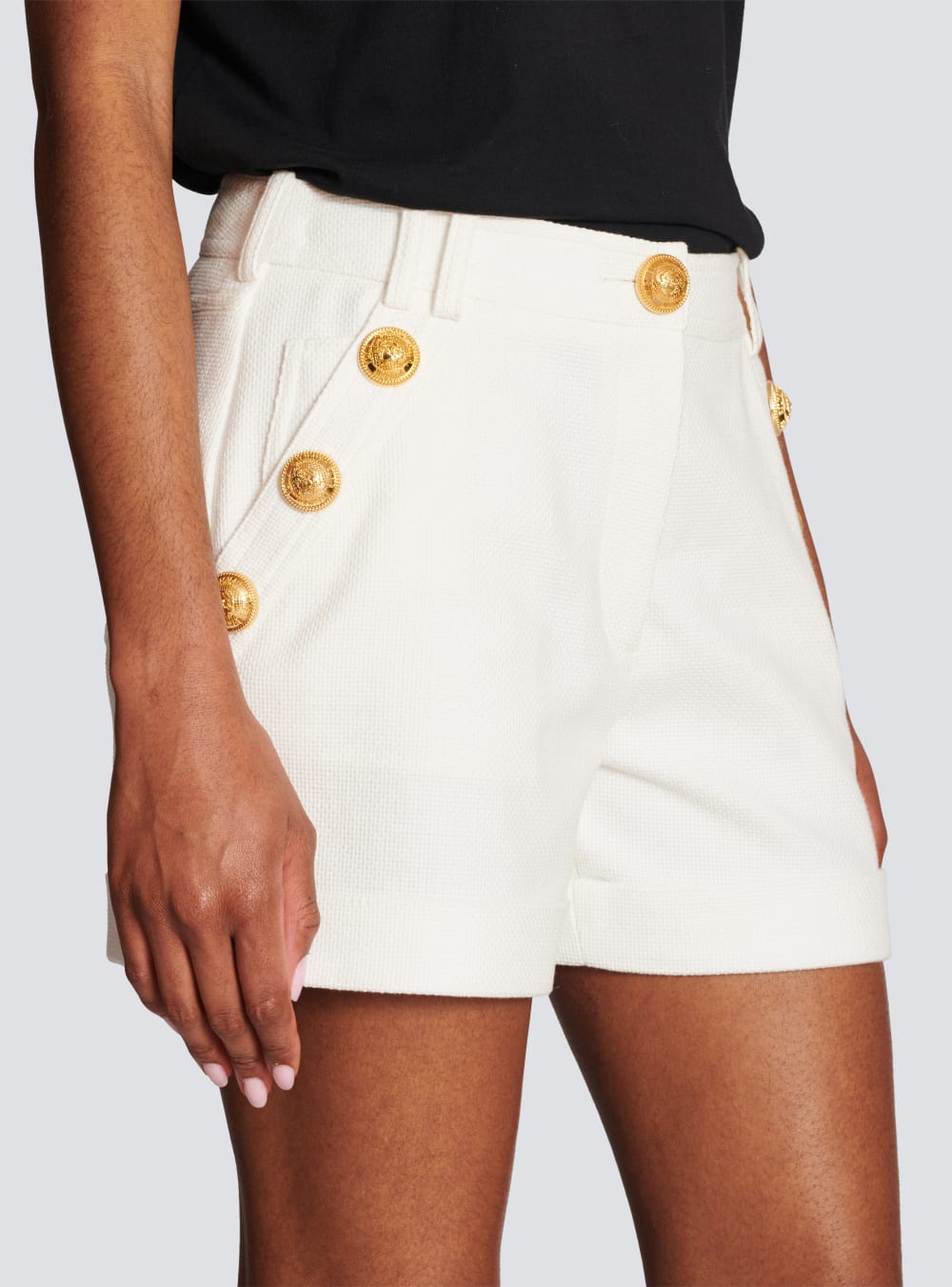 Women's Balmain Cotton Low-rise Shorts White | USA 0dCxSfUT