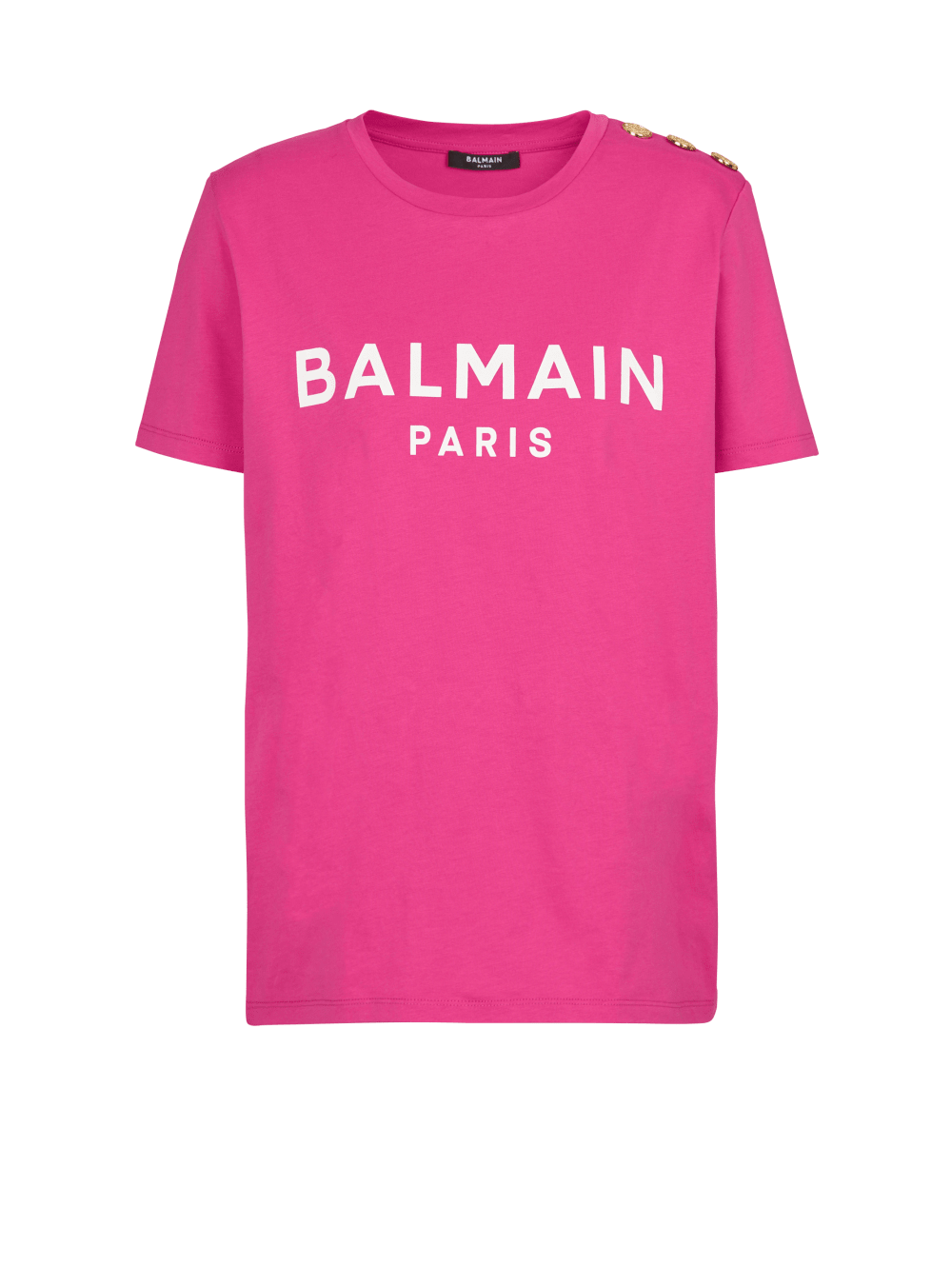 Women\'s Balmain Cotton Printed Logo T Shirts Pink | USA cIFP8zIY