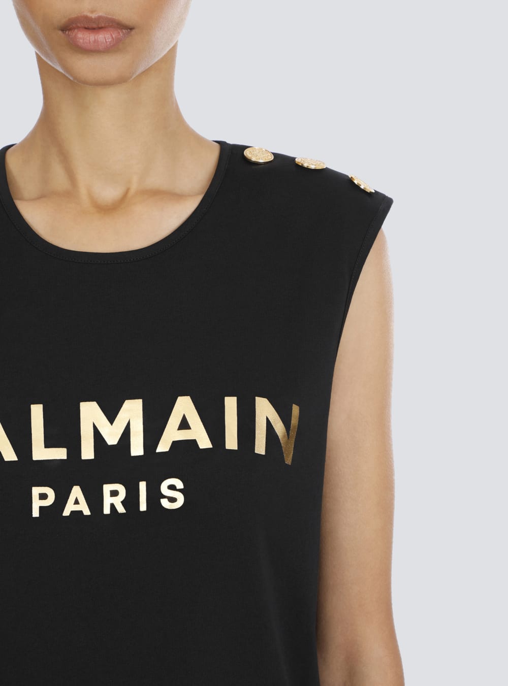 Women's Balmain Cotton With Logo Print T Shirts Gold | USA bsG8fWtM