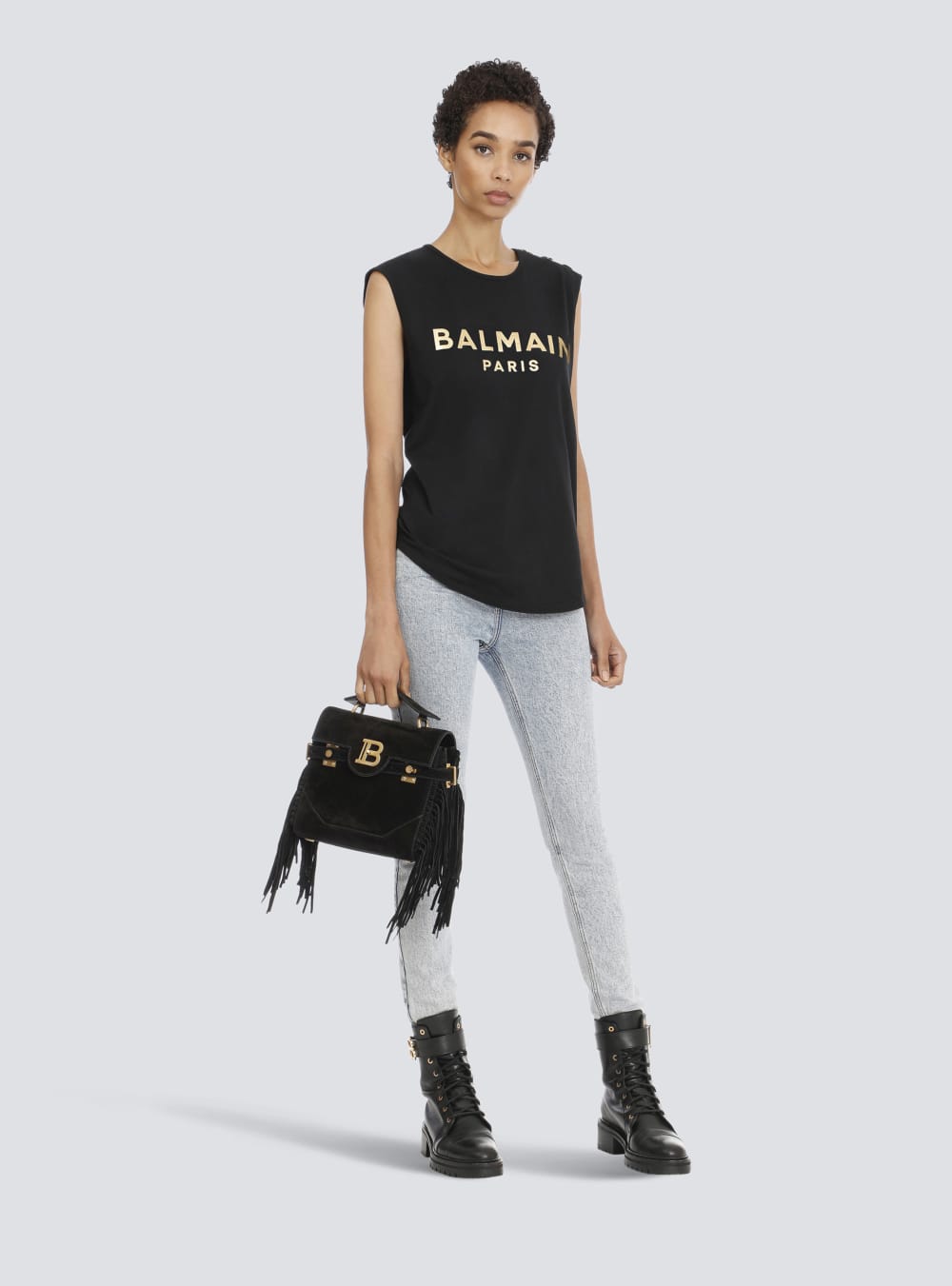 Women's Balmain Cotton With Logo Print T Shirts Gold | USA bsG8fWtM