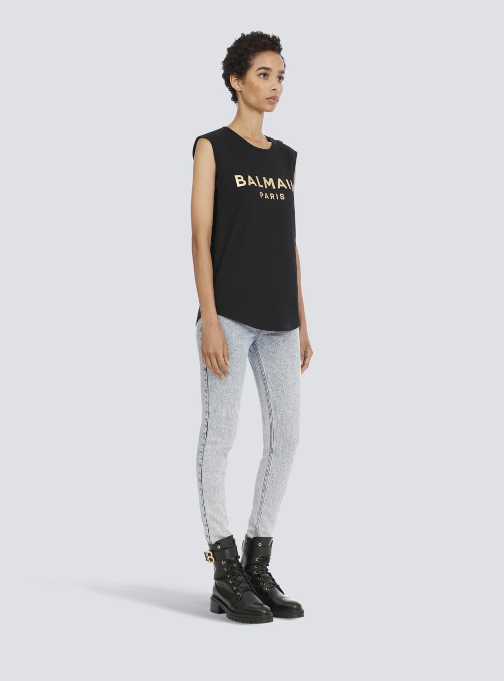 Women's Balmain Cotton With Logo Print T Shirts Gold | USA bsG8fWtM