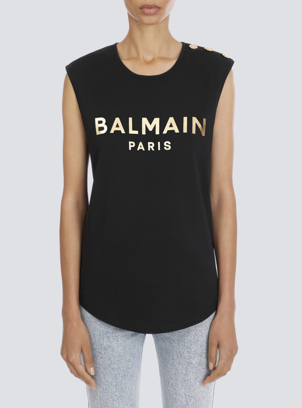 Women's Balmain Cotton With Logo Print T Shirts Gold | USA bsG8fWtM